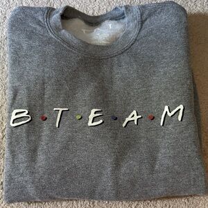 BTEAM Gray Logo Sweatshirt with Color Dots